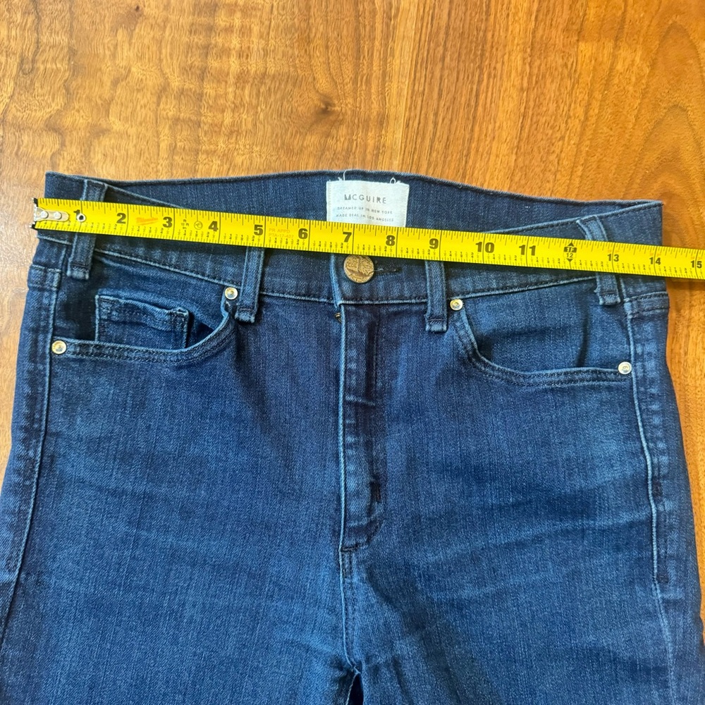 McGuire Raw Edge Hem High Rise Skinny Jeans in Dark Wash. Size Women’s 28 - Picture 14 of 17